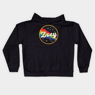 Zoey // Rainbow In Space Vintage Grunge-Style Kids Hoodie